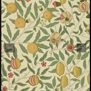 Morris & Co Fruit Wallpaper in Beige/Gold/Coral